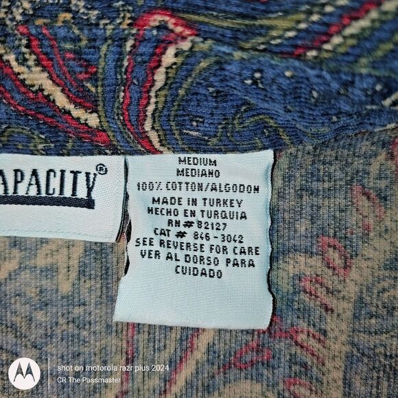 Vintage 1985 Capacity Brand Cotton Paisley Shirt - Picture 8 of 9
